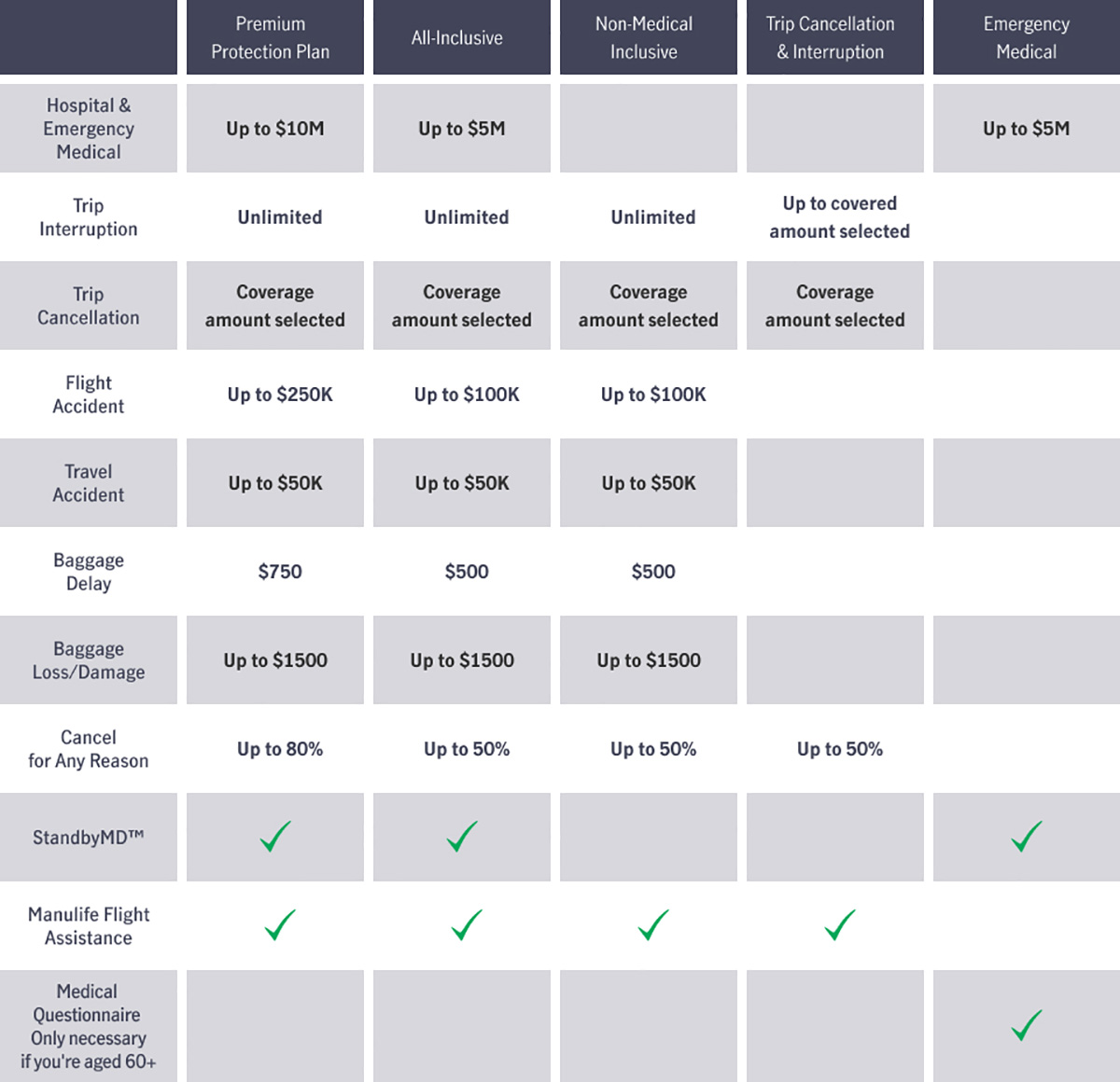 travel insurance options